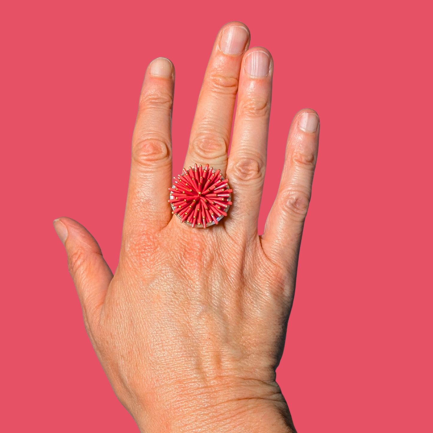 Rose pink - Starburst ring