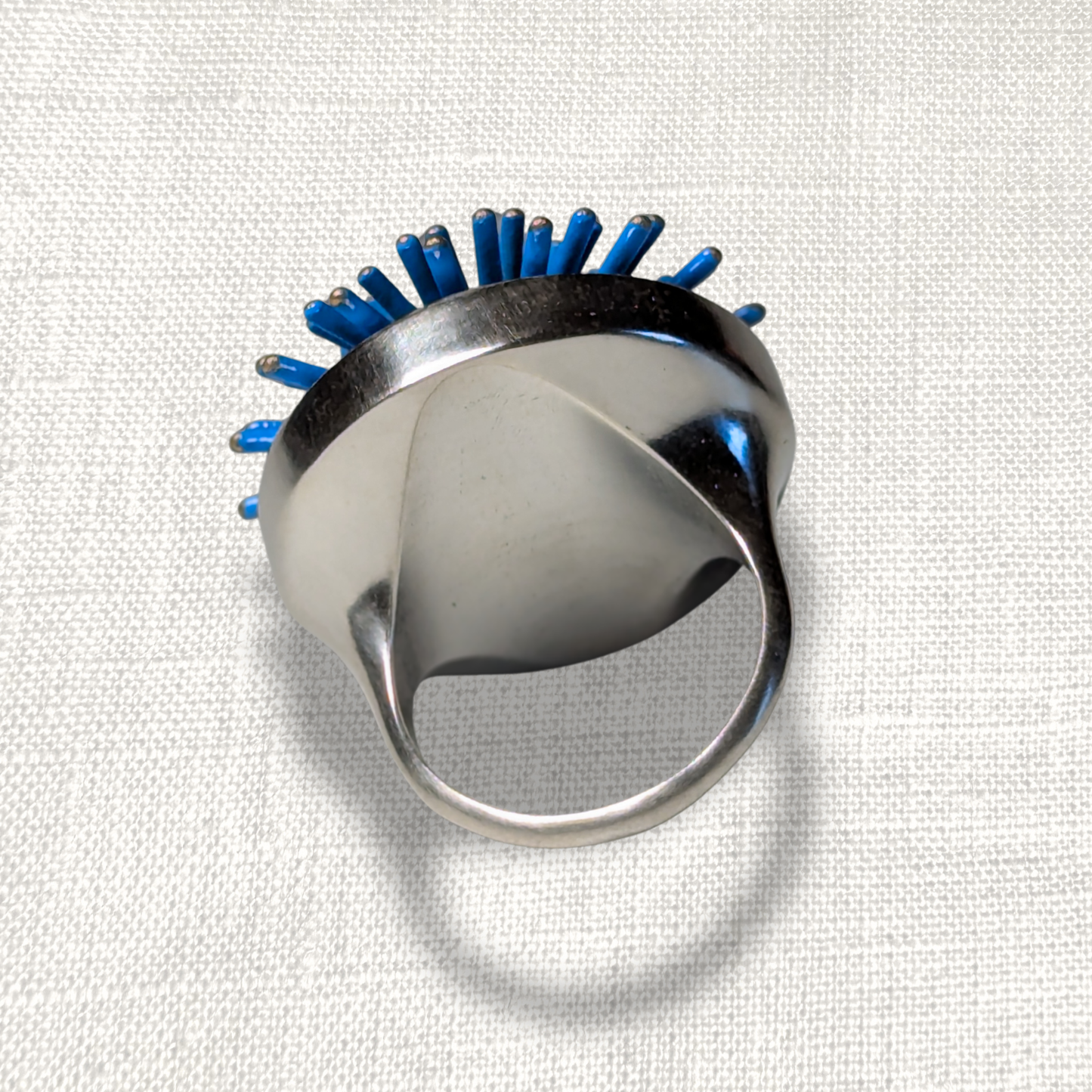 Blue spike ring - size 6.5