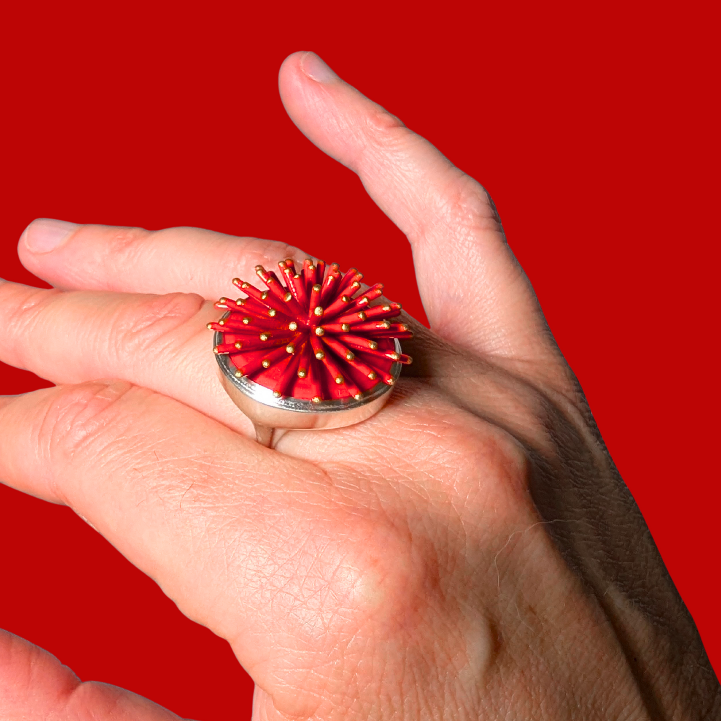 Tomato red - Starburst ring