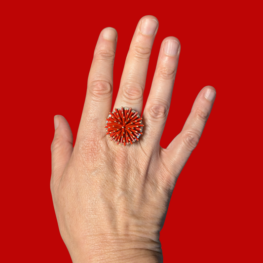 Tomato red - Starburst ring