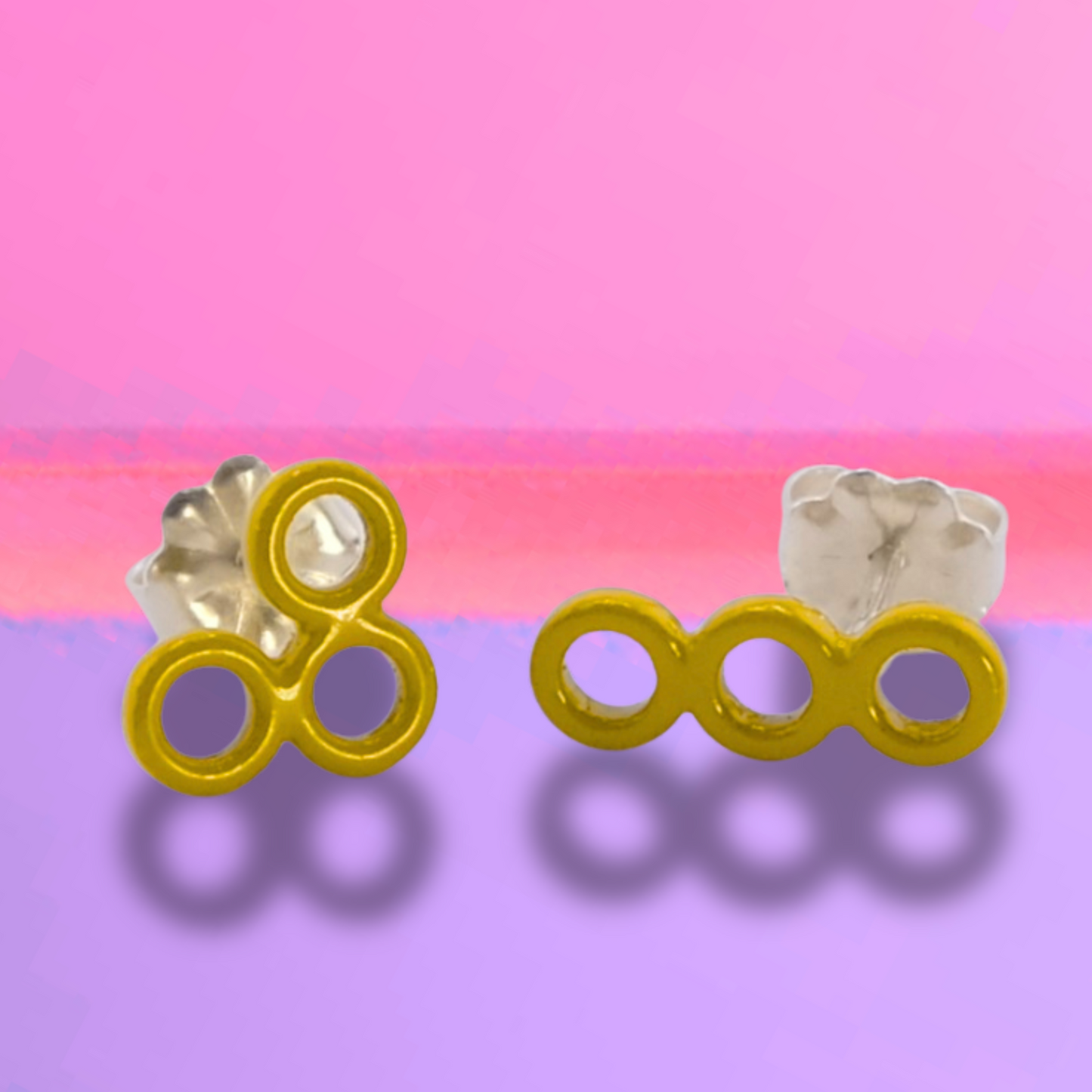 Silly circle studs - Curry yellow