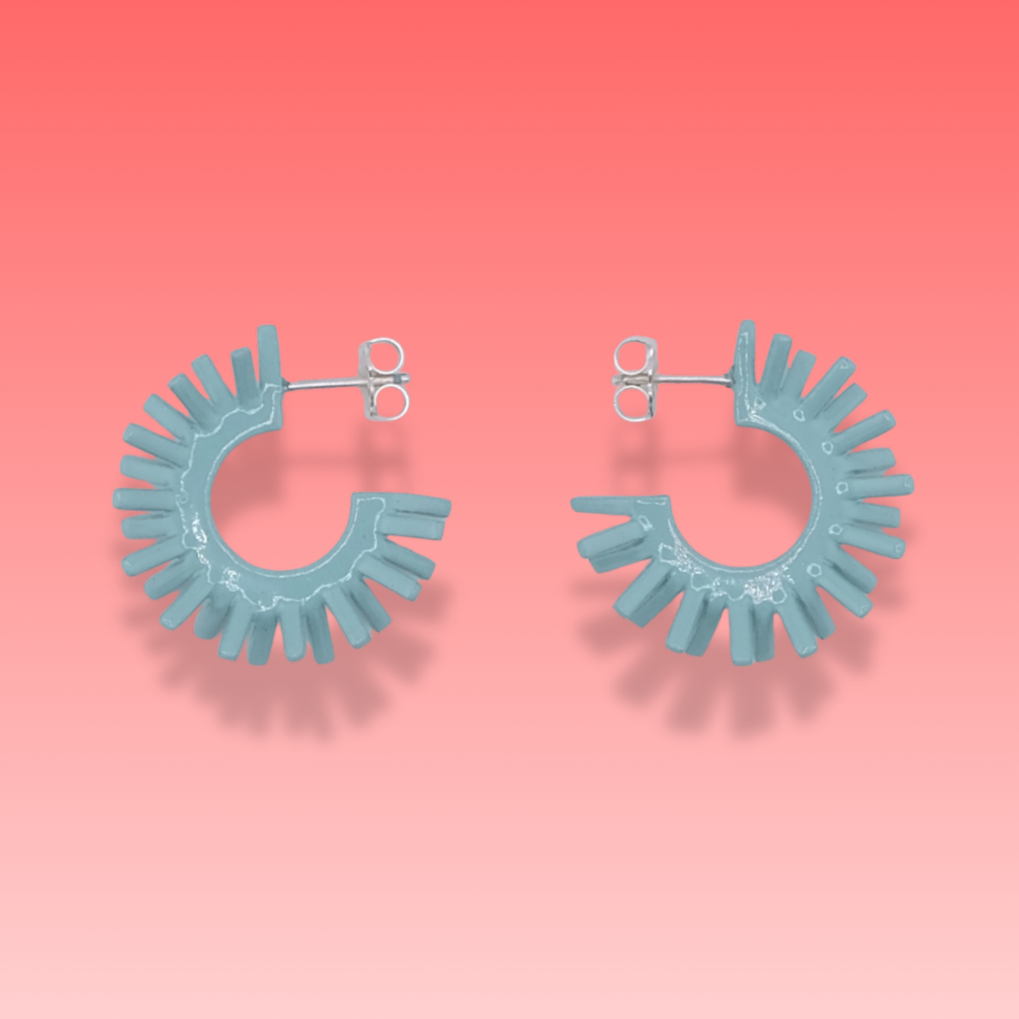 Spike earring's - 1950's powder blue