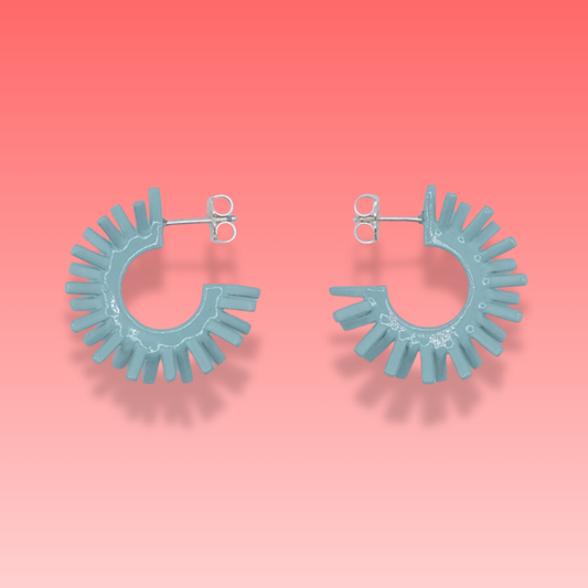 Spike earring's - 1950's powder blue