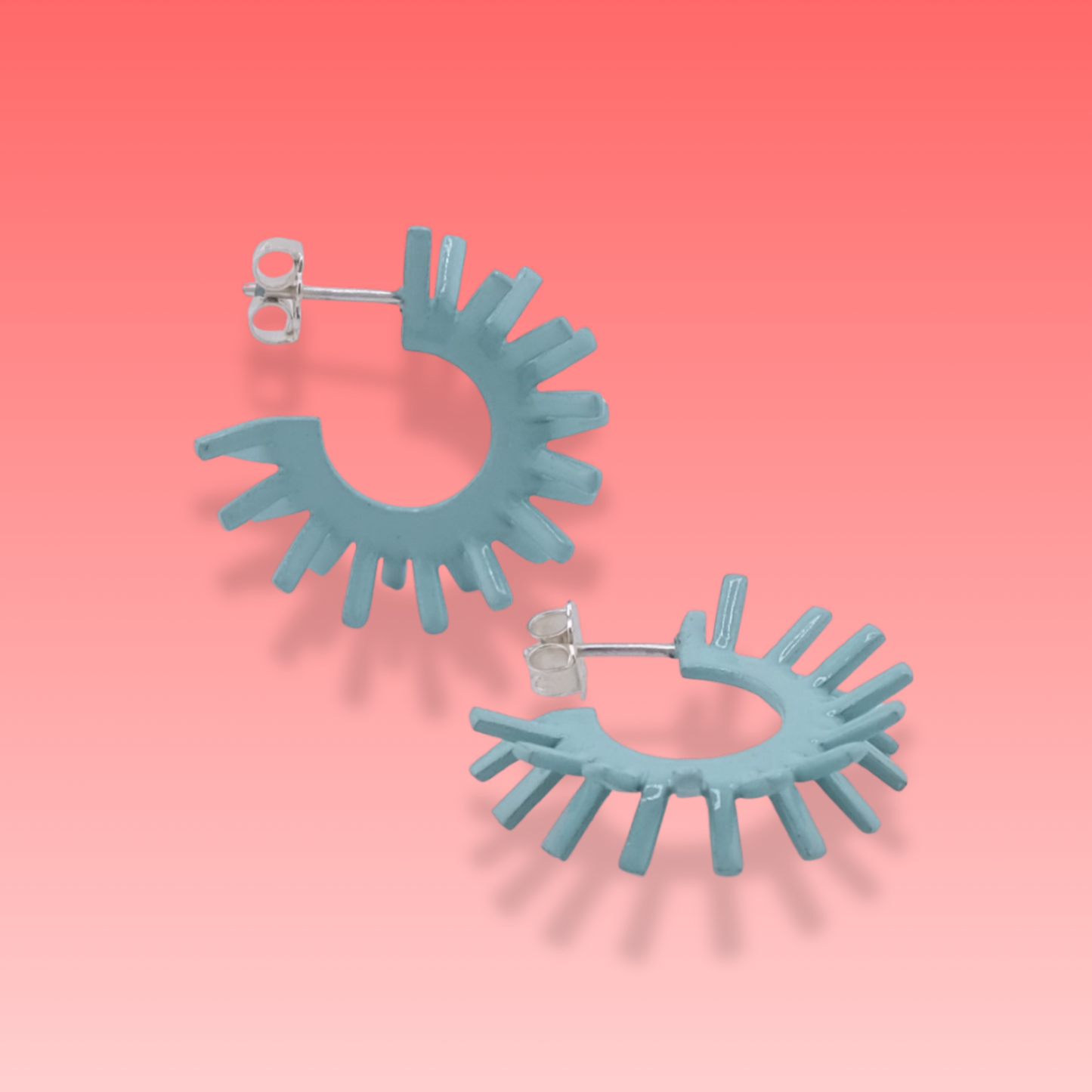 Spike earring's - 1950's powder blue