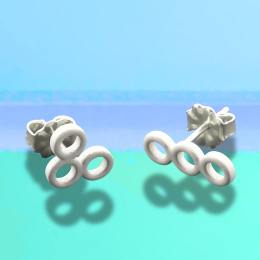 Silly circle studs - Warm White